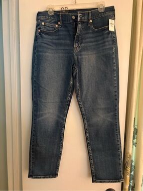 GAP Women’s Cropped Straight Jeans in Dark Blue